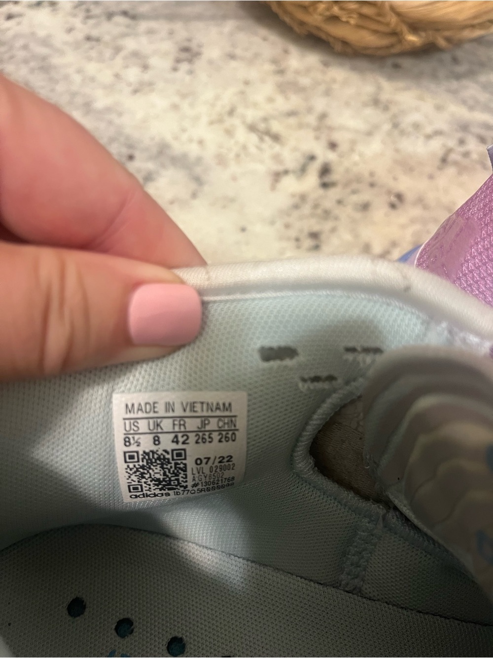 adidas Light Gray Sneakers with Purple Accent - Picture 4 of 4